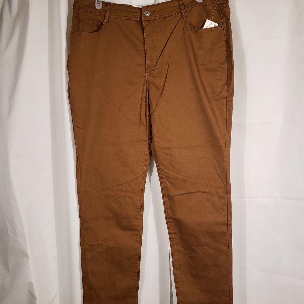 Style & co Slim Leg Plus Jean Brown  Sz 18W